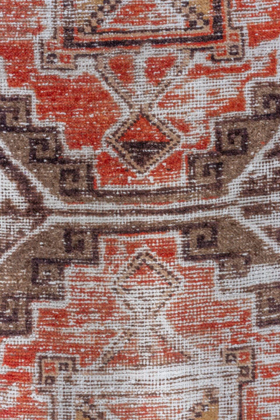 3' x 10' one-of-a-kind handmade vintage Oushak runner rug. Color palette: ivory, brown, rust, camel, terracotta, charcoal