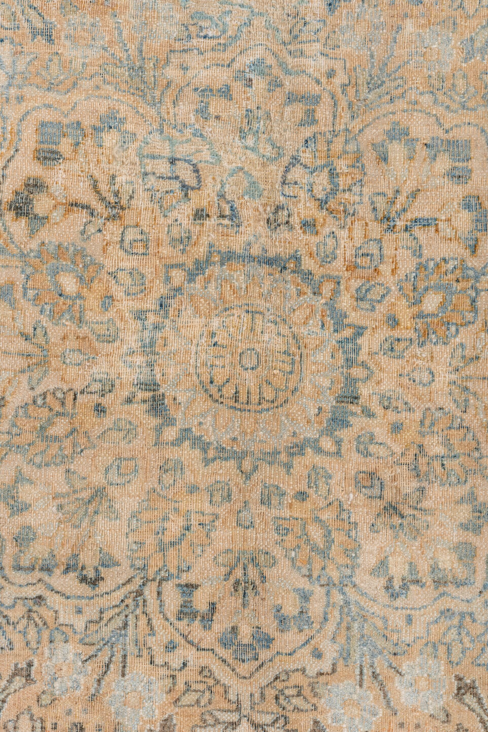 8' x 11' one-of-a-kind handmade vintage Khorassan large size rug. Color palette: ivory, pale blue, beige, taupe, sand, slate