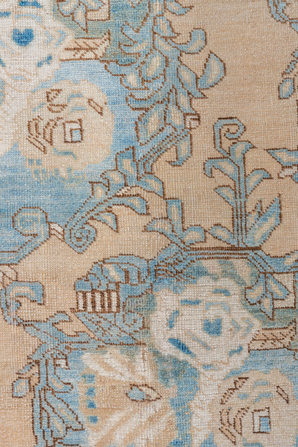 8' x 10' one-of-a-kind handmade vintage Tabriz large size rug. Color palette: blue, brown, gainsboro, gray, light blue