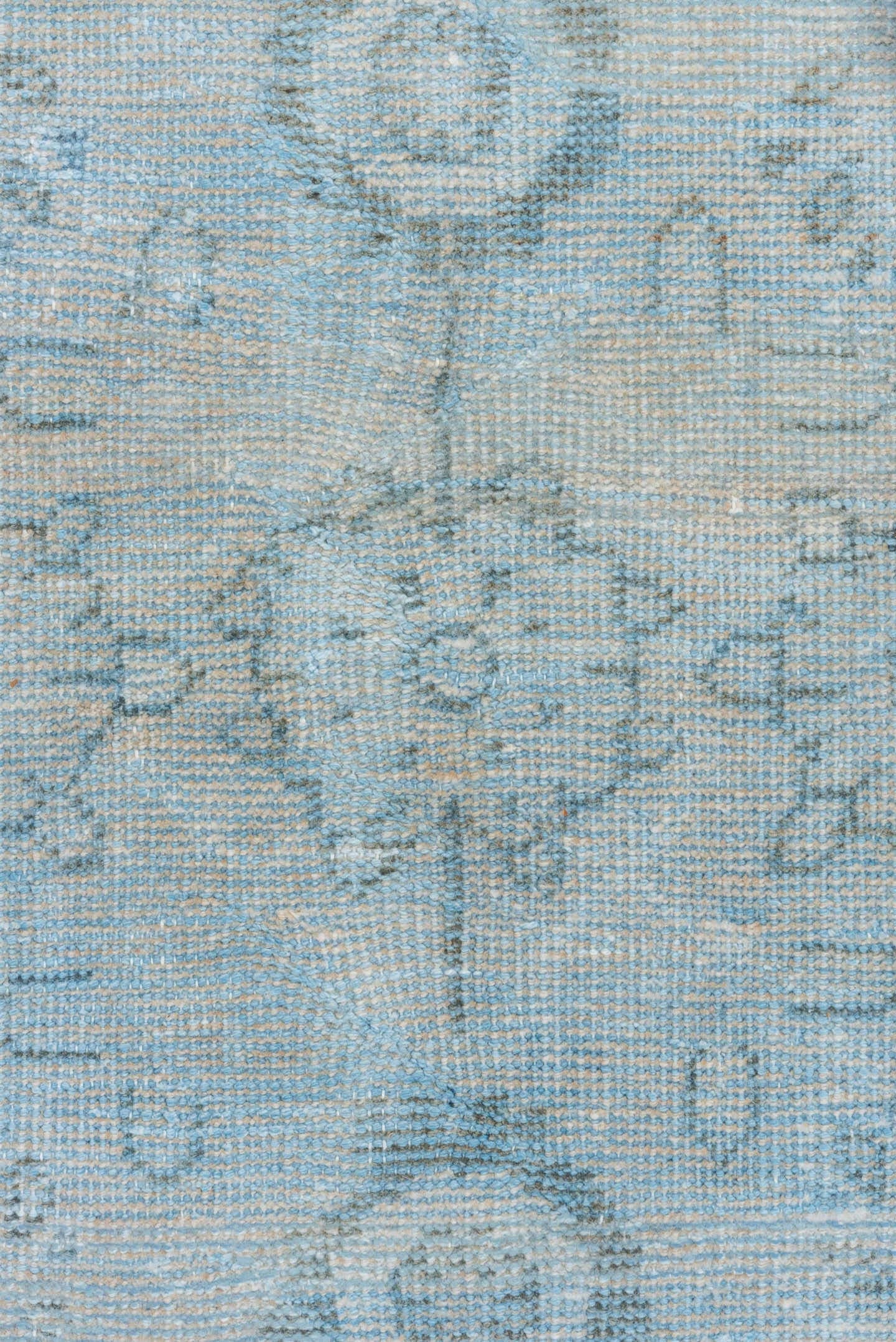 7' x 10' one-of-a-kind handmade vintage Mahal large size rug. Color palette: pale blue, ivory, sky blue, taupe, gray