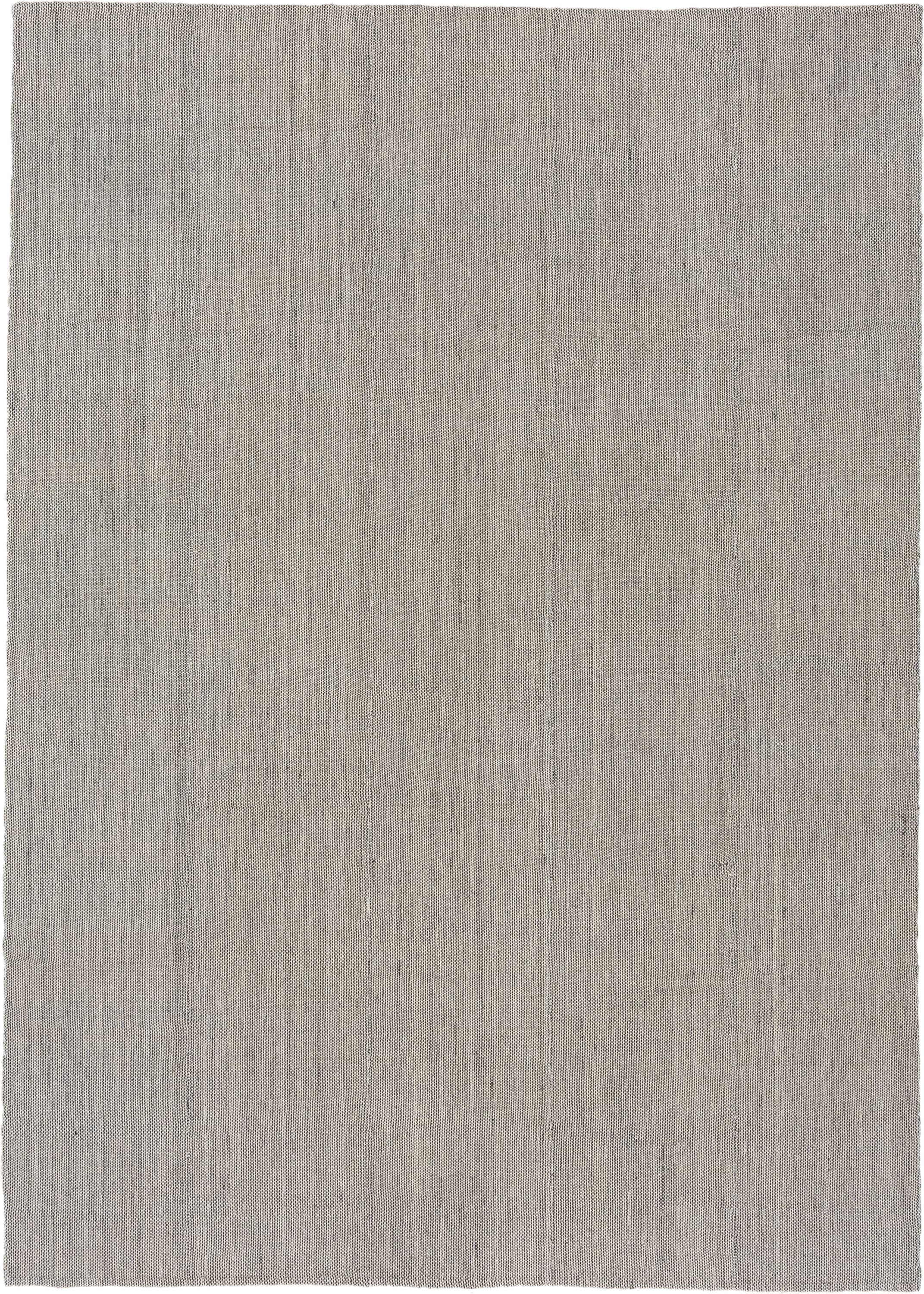 8' x 11' one-of-a-kind handmade vintage Kilim large size rug. Color palette: taupe, ivory, gray, charcoal, beige, black