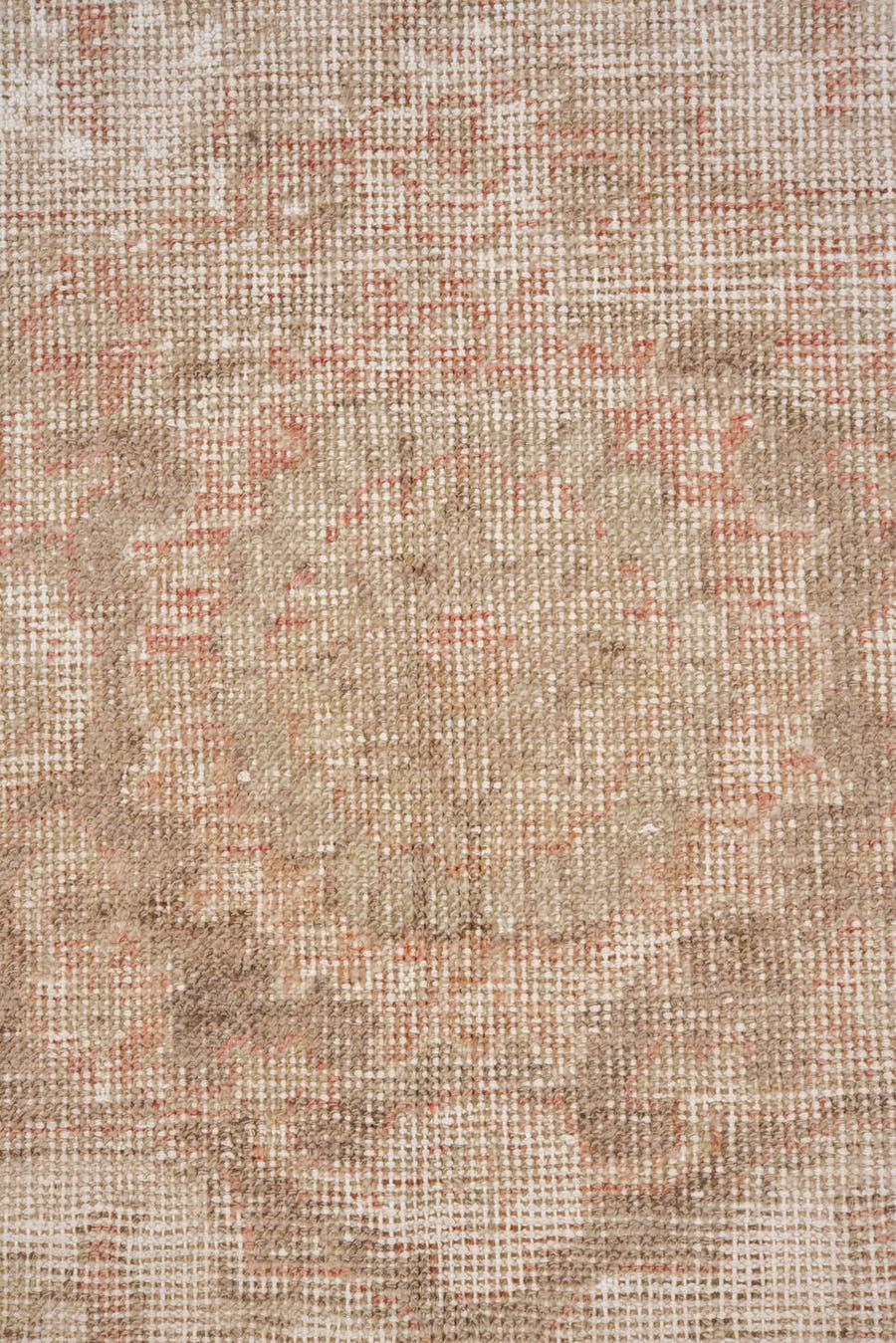 6' x 10' one-of-a-kind handmade vintage Oushak large size rug. Color palette: ivory, blush, taupe, beige, sand, pale rose
