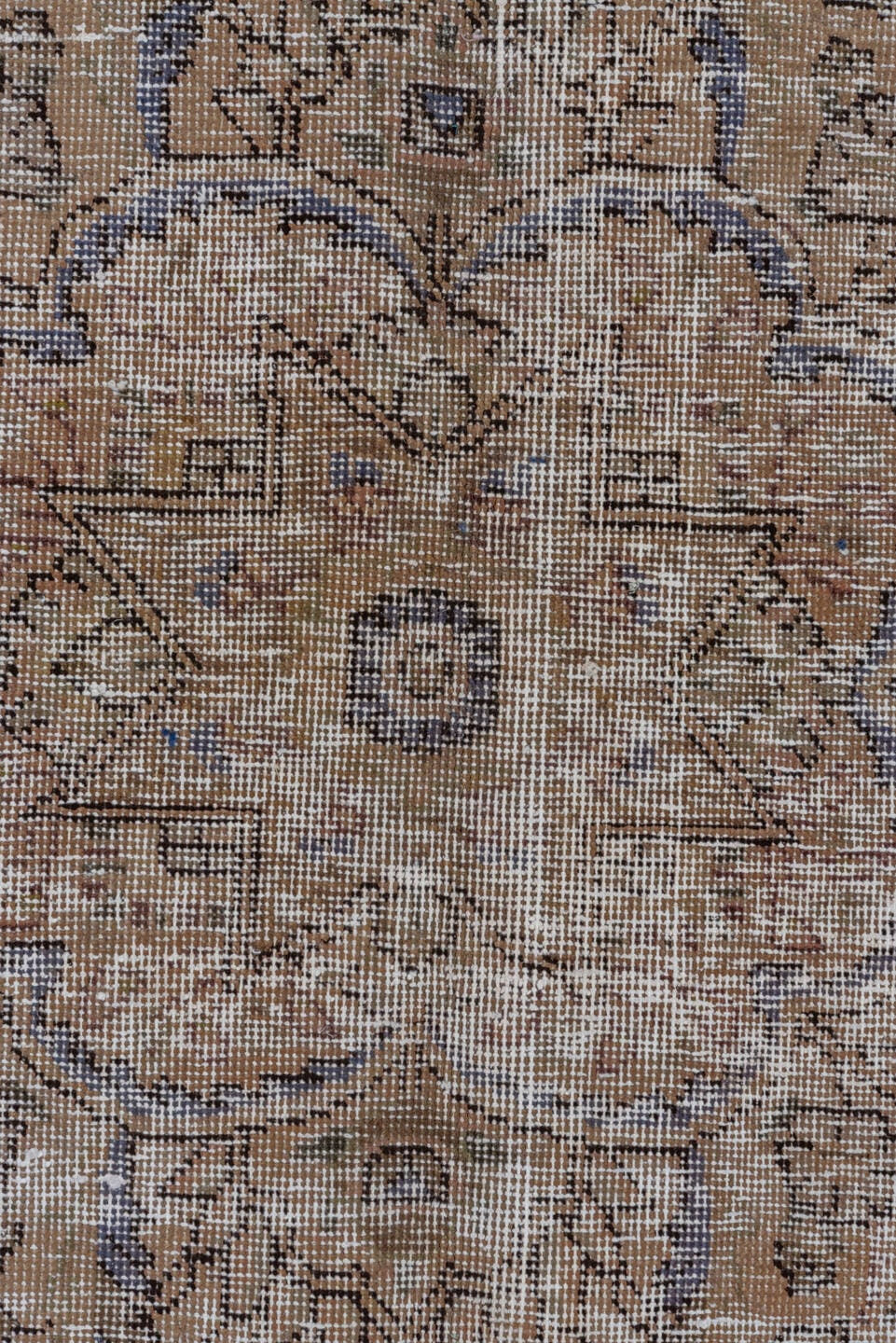 9' x 12' one-of-a-kind handmade vintage Tabriz large size rug. Color palette: taupe, rose, ivory, dusty mauve, beige, brown