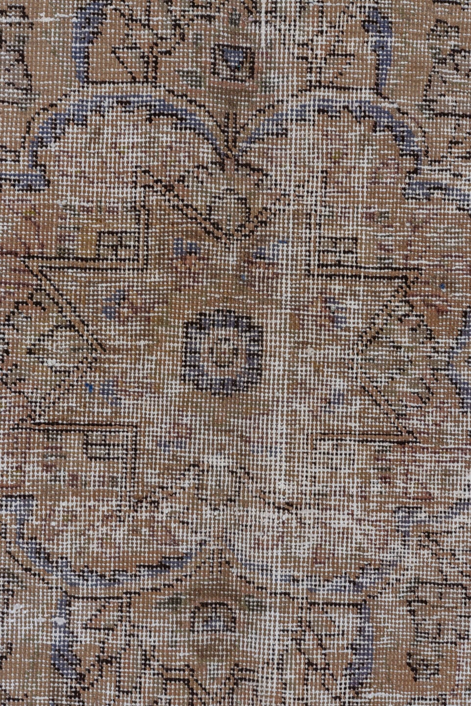 9' x 12' one-of-a-kind handmade vintage Tabriz large size rug. Color palette: taupe, rose, ivory, dusty mauve, beige, brown