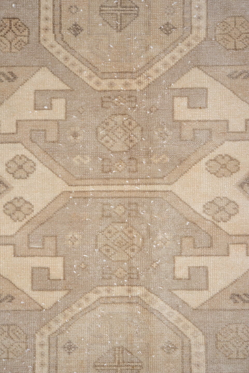 6' x 10' one-of-a-kind handmade vintage Derband large size rug. Color palette: beige, ivory, taupe, camel, sand, light brown