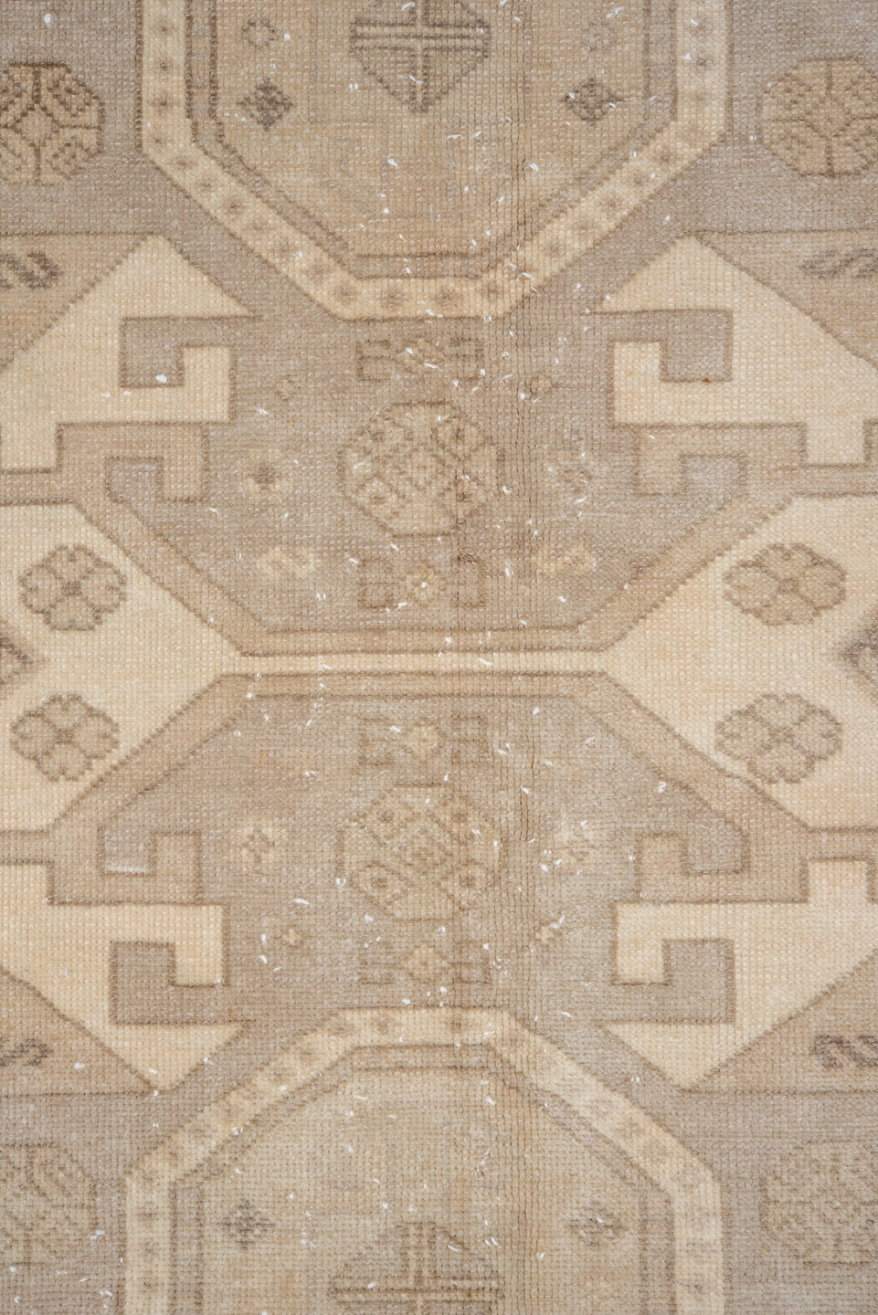 6' x 10' one-of-a-kind handmade vintage Derband large size rug. Color palette: beige, ivory, taupe, camel, sand, light brown