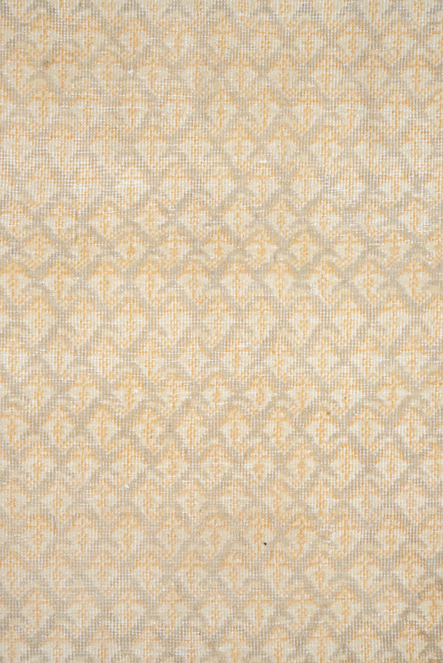 7' x 11' one-of-a-kind handmade vintage Saraband large size rug. Color palette: ivory, cream, sand, beige, taupe, camel