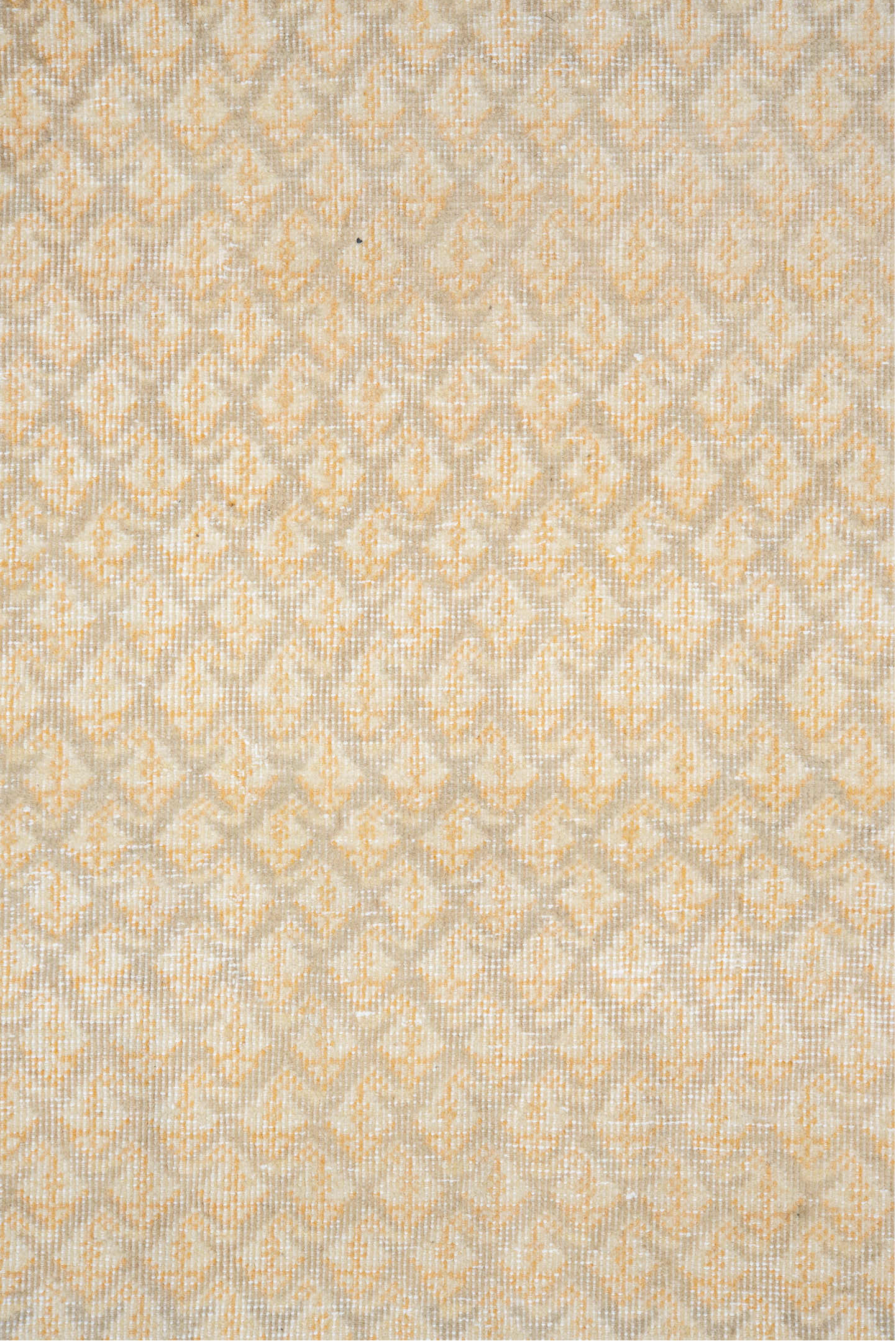 7' x 11' one-of-a-kind handmade vintage Saraband large size rug. Color palette: ivory, cream, sand, beige, taupe, camel
