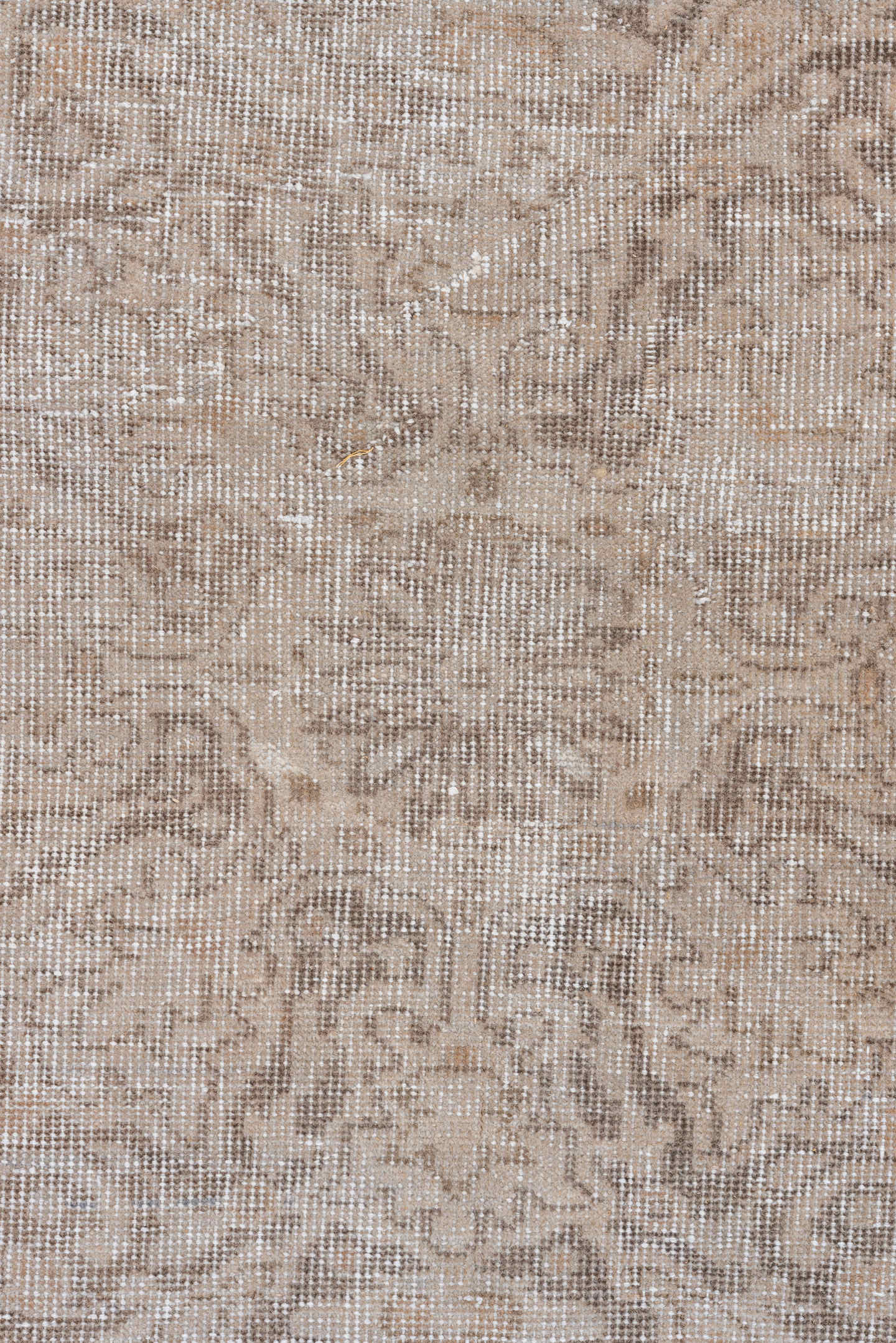 7' x 10' one-of-a-kind handmade vintage Oushak large size rug. Color palette: ivory, taupe, beige, stone, greige, gray