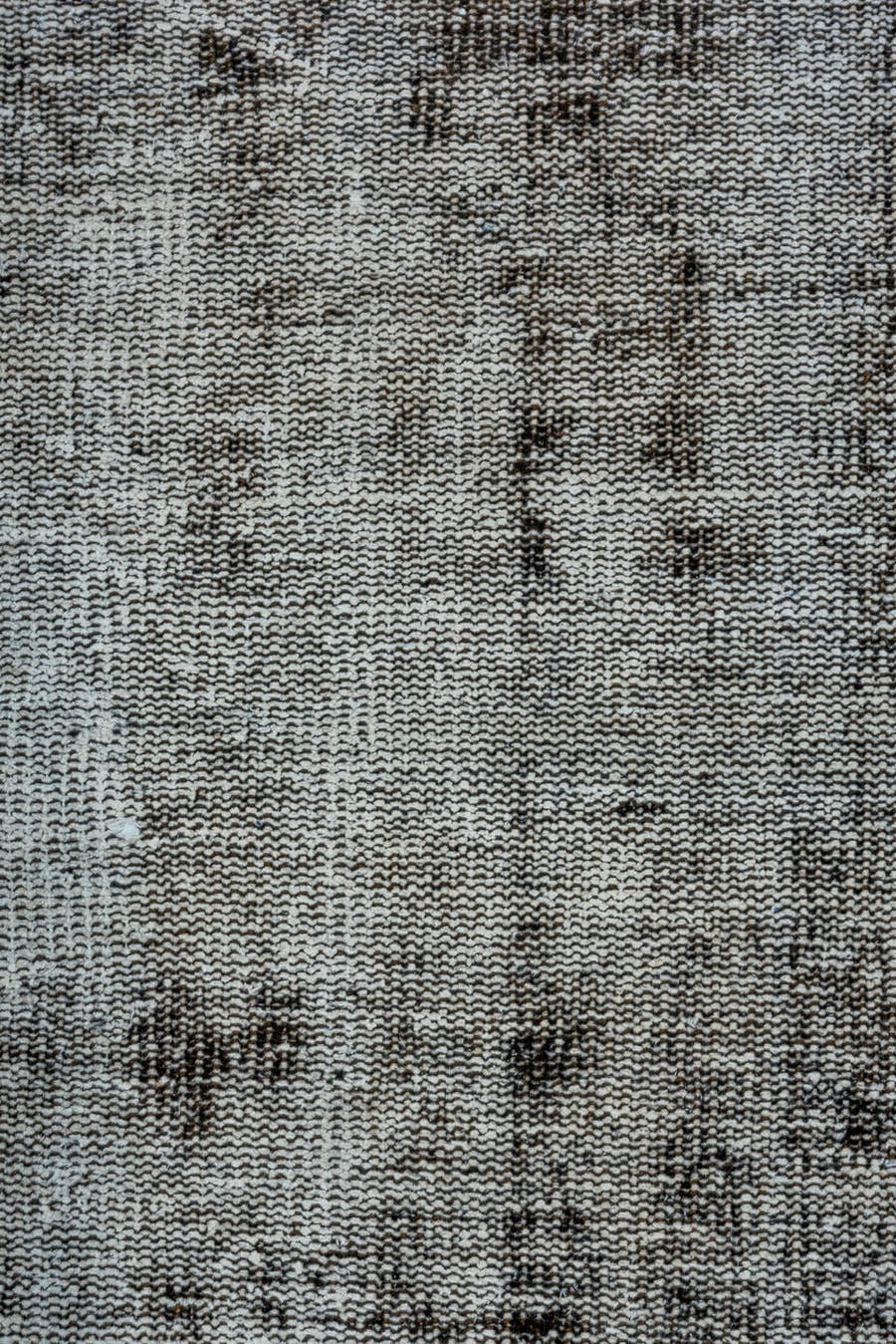2' x 9' one-of-a-kind handmade vintage Overdyed runner rug. Color palette: silver, charcoal, gray, ivory, black