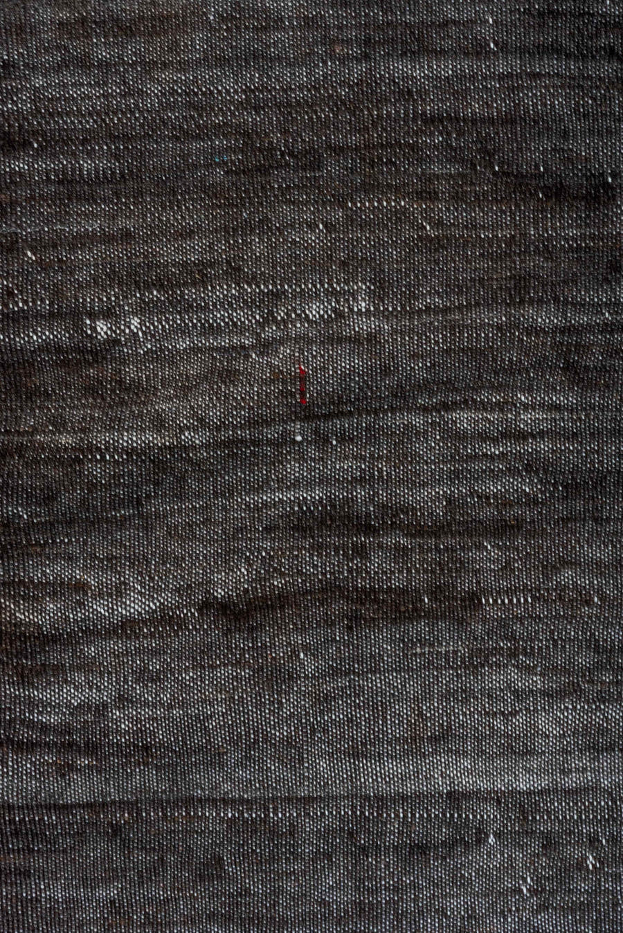 6' x 9' one-of-a-kind handmade vintage Kilim medium size rug. Color palette: charcoal, slate, ivory, taupe, ebony, gray
