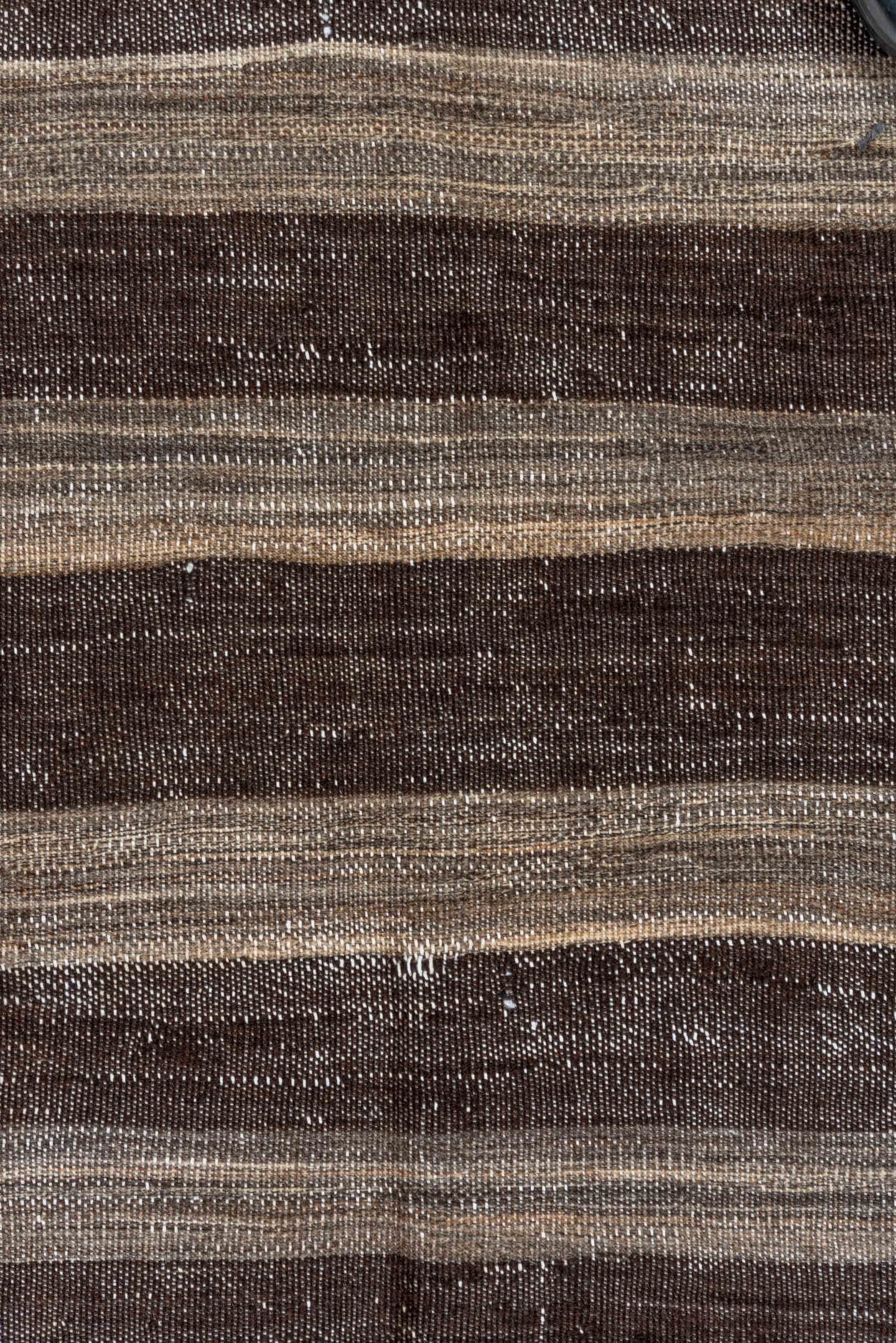 5' x 8' one-of-a-kind handmade vintage Kilim medium size rug. Color palette: charcoal, taupe, brown, gray, ivory, black