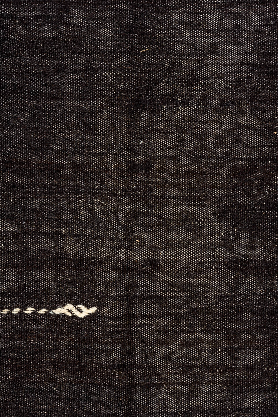 7' x 10' one-of-a-kind handmade vintage Kilim large size rug. Color palette: charcoal, black, slate, ivory, gray