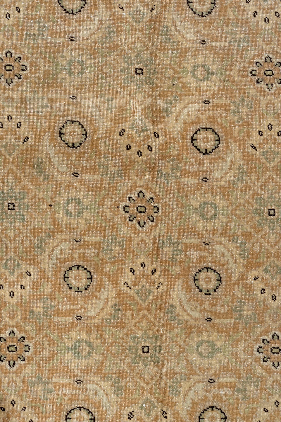 8' x 11' one-of-a-kind handmade vintage Tabriz large size rug. Color palette: beige, ivory, camel, taupe, sage, brown, gray