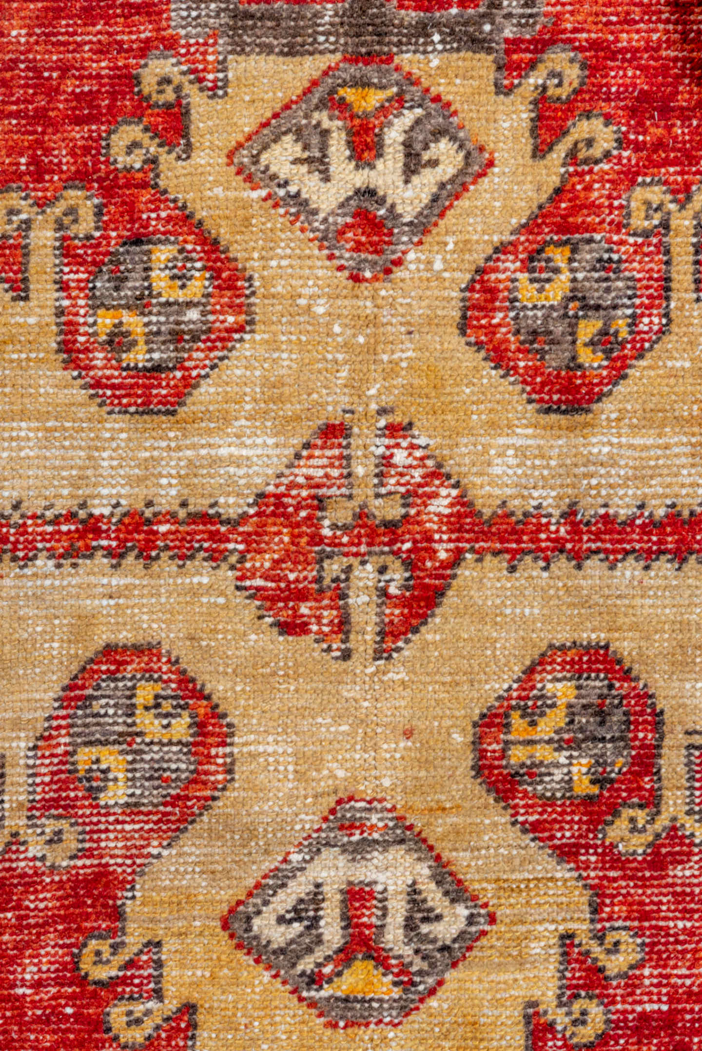 2' x 8' one-of-a-kind handmade vintage Oushak runner rug. Color palette: red, charcoal, ivory, gold, rust, taupe, gray