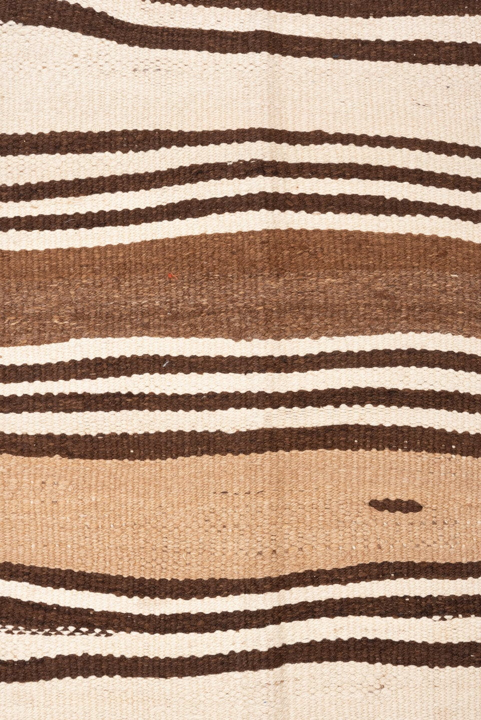 2' x 10' one-of-a-kind handmade vintage Kilim runner rug. Color palette: brown, ivory, camel, taupe, beige, gray