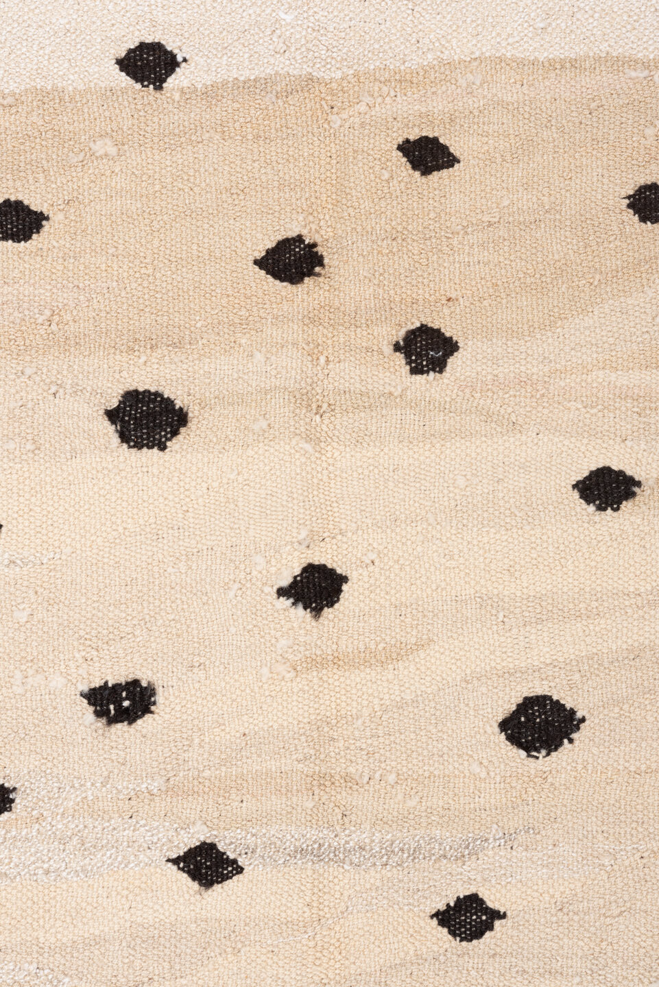 6' x 9' one-of-a-kind handmade vintage Kilim medium size rug. Color palette: ivory, beige, cream, charcoal, taupe, gray