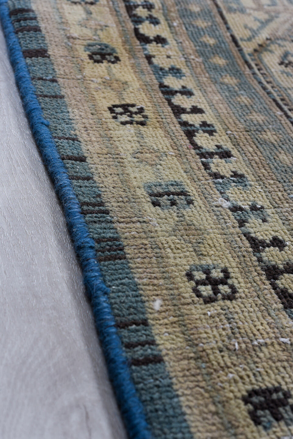 7' x 10' one-of-a-kind handmade vintage Tabriz large size rug. Color palette: blue, ivory, slate, charcoal, taupe, gray