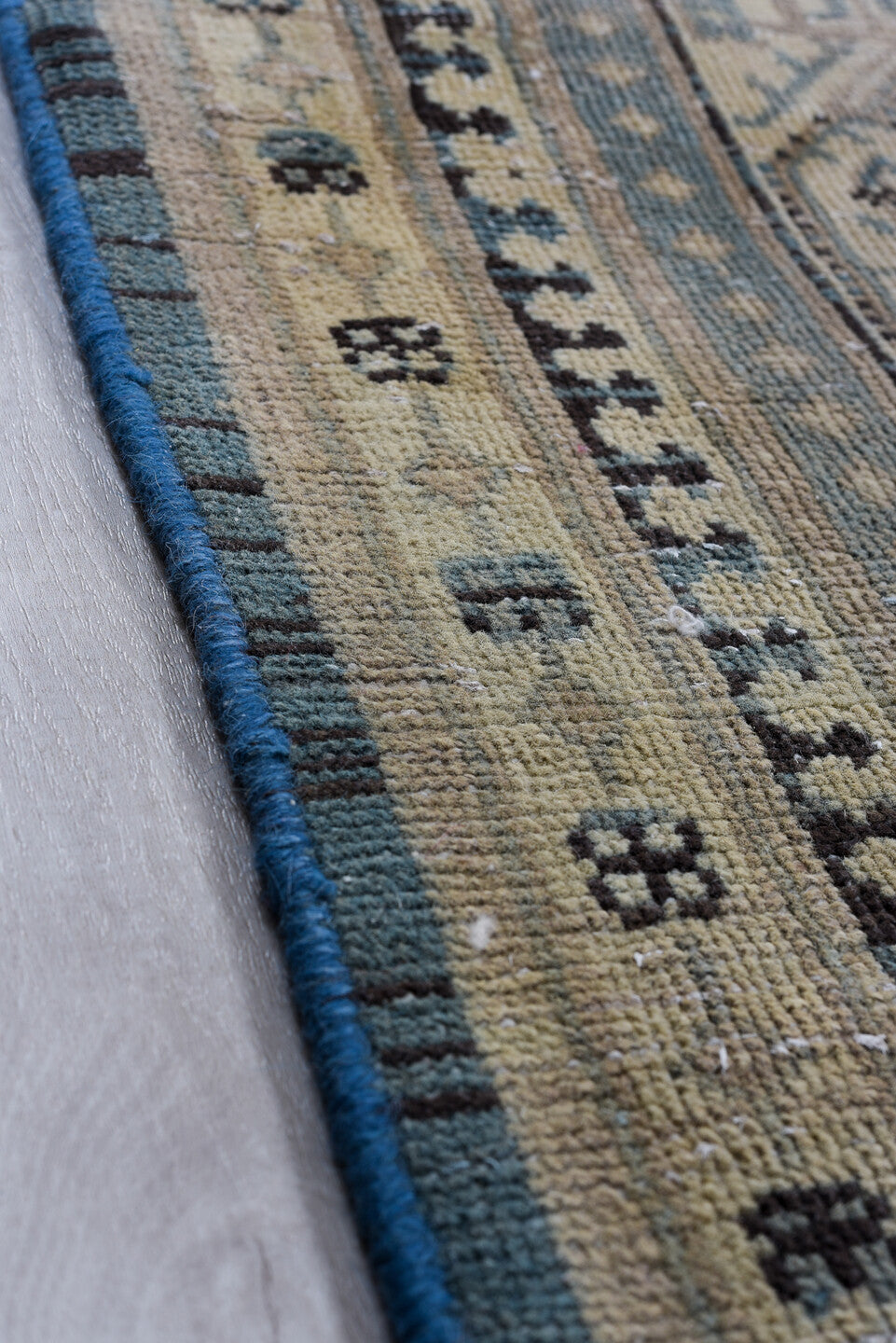 7' x 10' one-of-a-kind handmade vintage Tabriz large size rug. Color palette: blue, ivory, slate, charcoal, taupe, gray