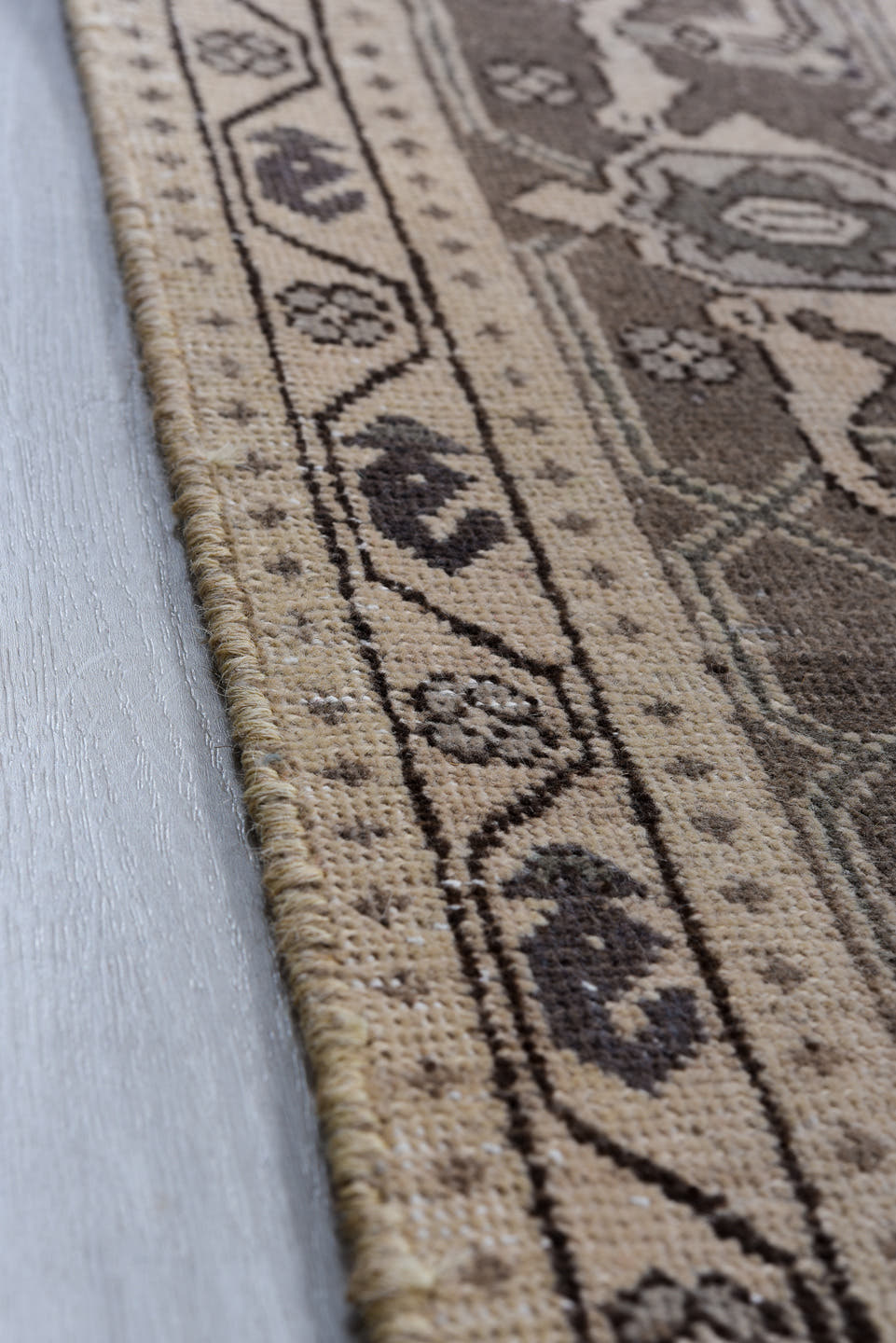 7' x 10' one-of-a-kind handmade vintage Tabriz large size rug. Color palette: taupe, brown, ivory, slate, charcoal, beige