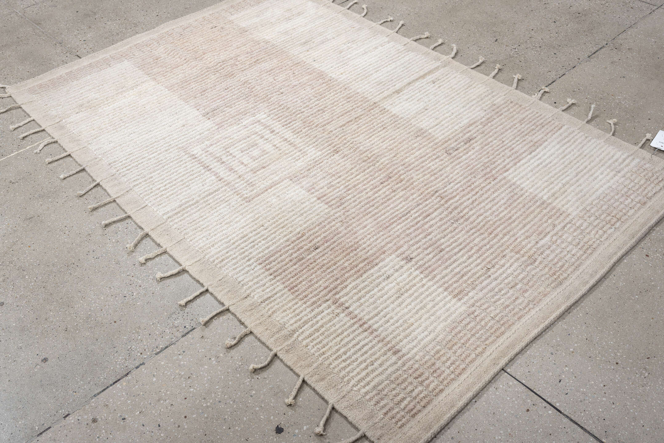11' x 3' one-of-a-kind handmade vintage Oushak rug. Color palette: ivory, blush, taupe, sand, cream, pink, beige, gray