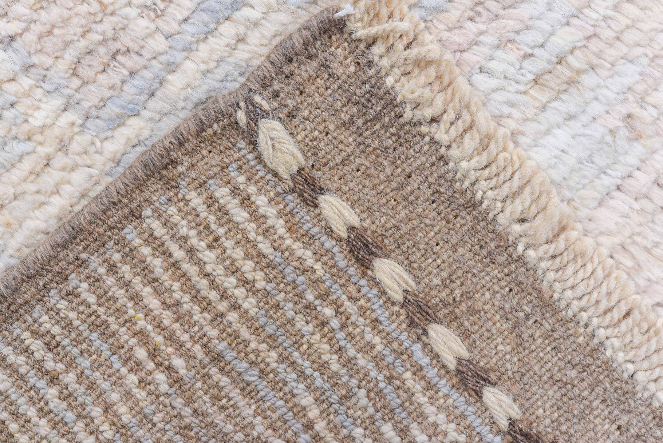 8' x 9' one-of-a-kind handmade vintage Oushak large size rug. Color palette: ivory, beige, pale blue, cream, blush, taupe
