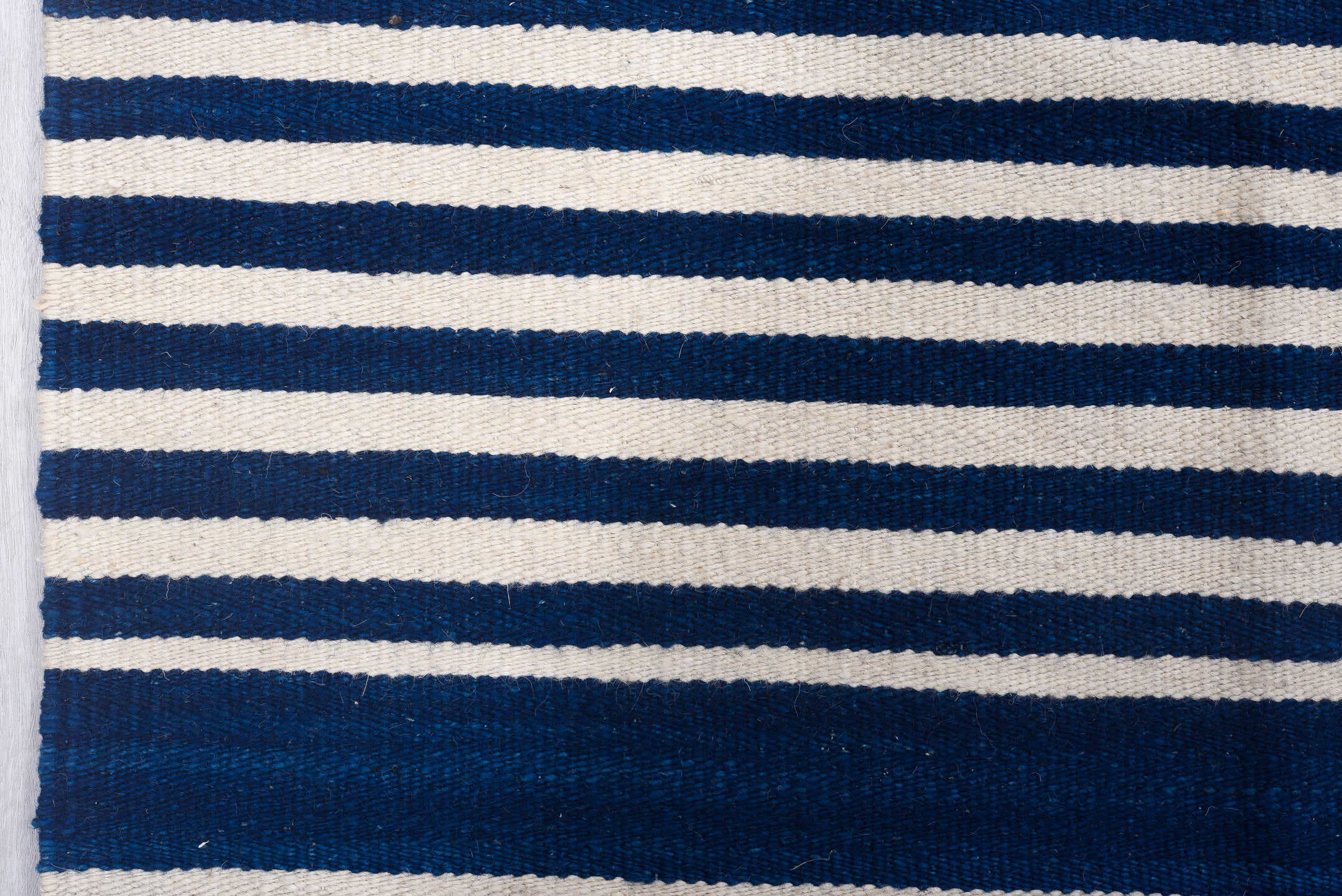 6' x 8' one-of-a-kind handmade vintage Kilim medium size rug. Color palette: indigo, ivory, purple