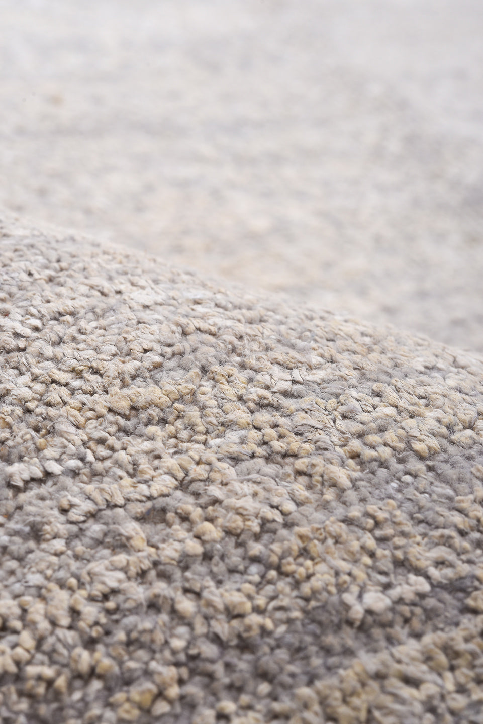 9' x 13' one-of-a-kind handmade vintage Sari Silk large size rug. Color palette: ivory, silver, taupe, cream, pale gray