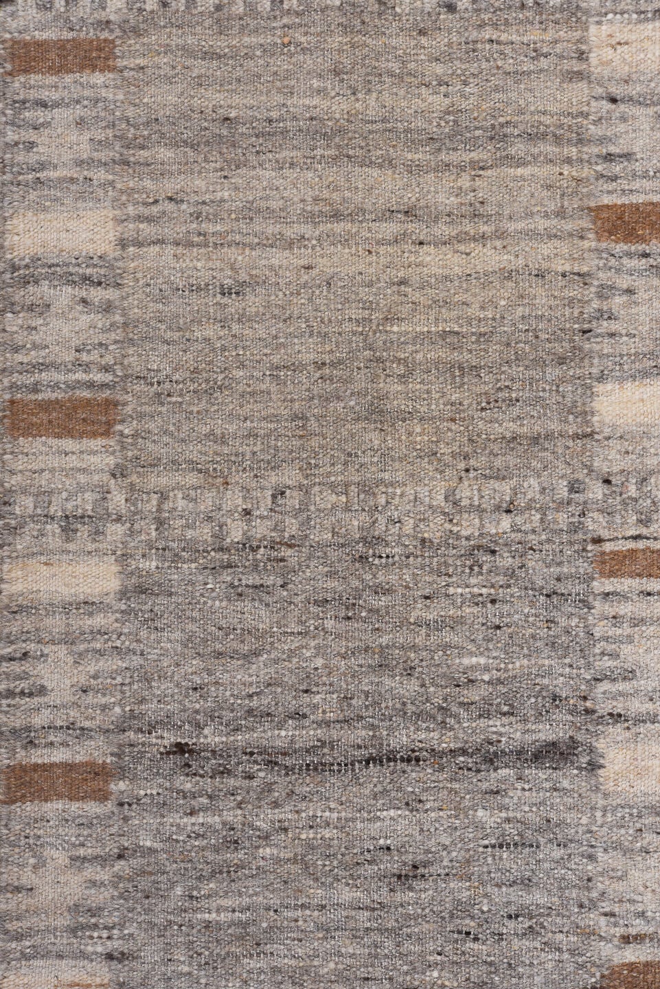 8' x 9' one-of-a-kind handmade vintage Kilim rug. Color palette: taupe, gray, ivory, camel, greige, beige