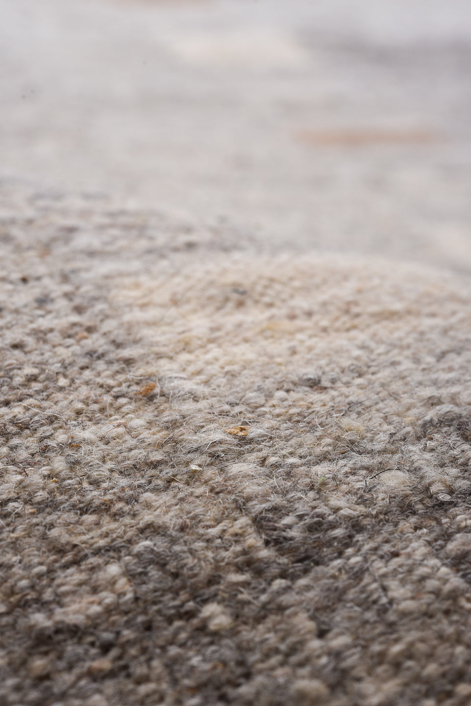 8' x 9' one-of-a-kind handmade vintage Kilim rug. Color palette: gray, light gray, off-white, pink