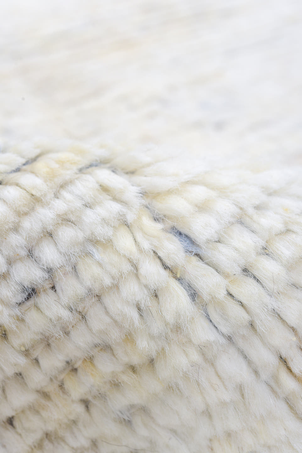 8' x 9' one-of-a-kind handmade vintage rug. Color palette: ivory, pale blue, taupe, brown, charcoal, light blue, beige