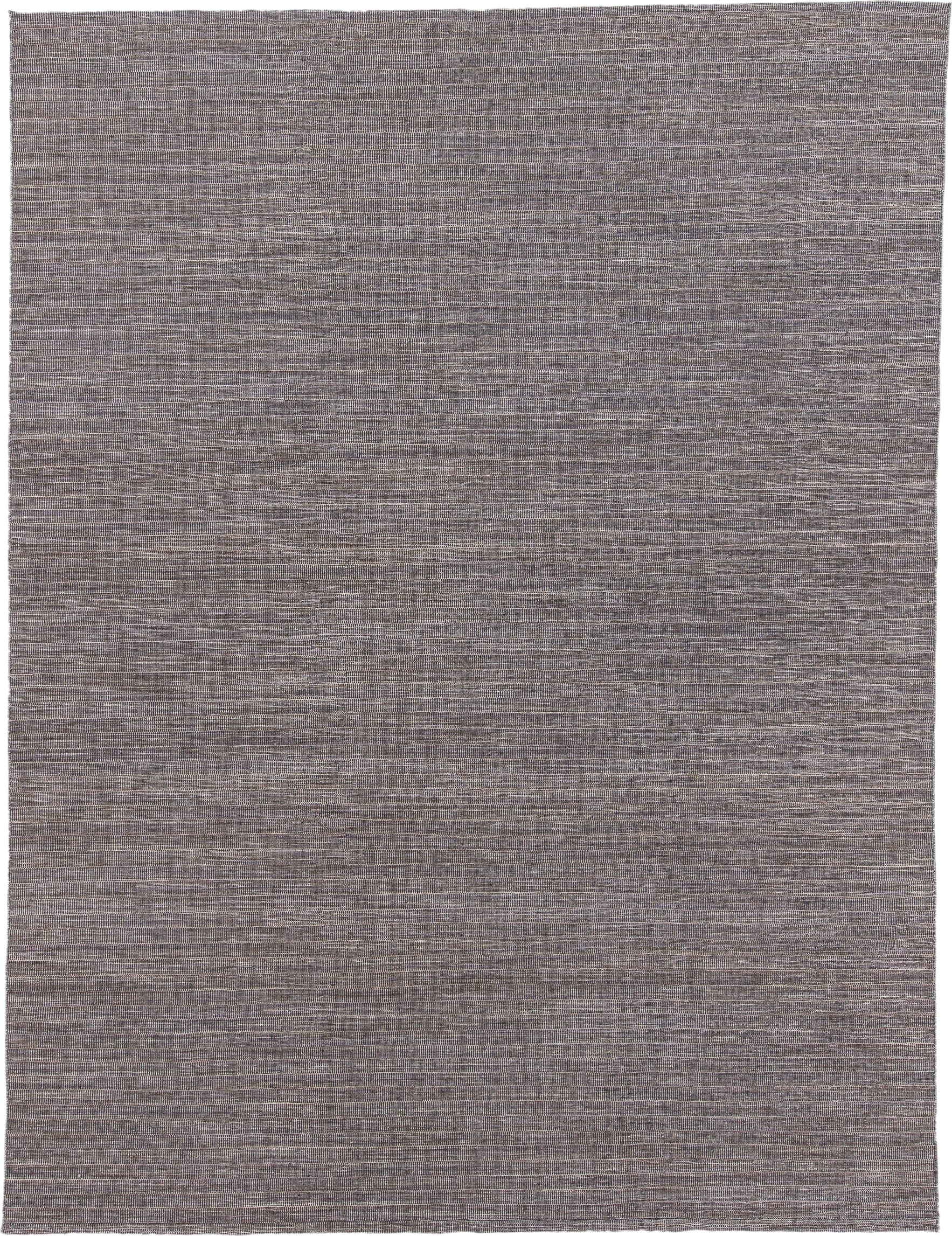 9' x 12' one-of-a-kind handmade vintage Kilim large size rug. Color palette: taupe, gray, charcoal, ivory, beige, black