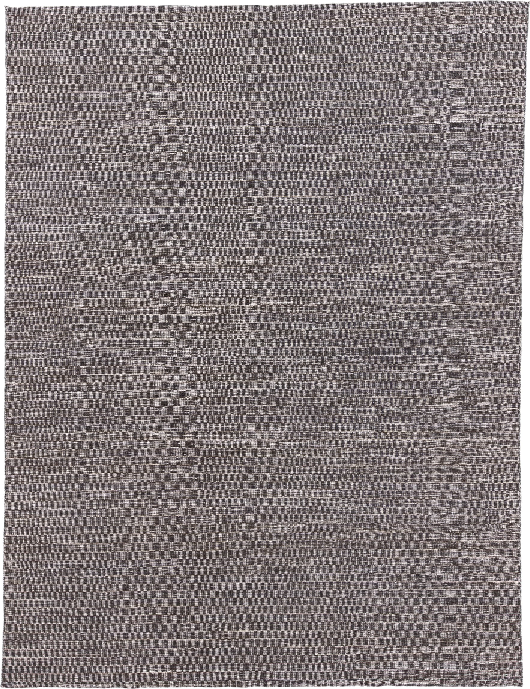 9' x 12' one-of-a-kind handmade vintage Kilim large size rug. Color palette: taupe, gray, charcoal, ivory, beige, black