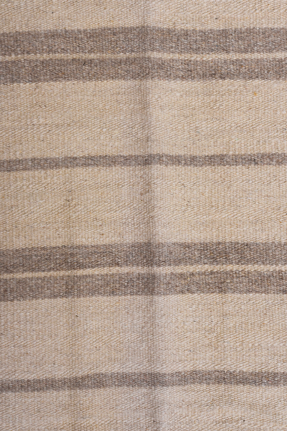 9' x 13' one-of-a-kind handmade vintage Kilim large size rug. Color palette: ivory, taupe, gray, cream, beige