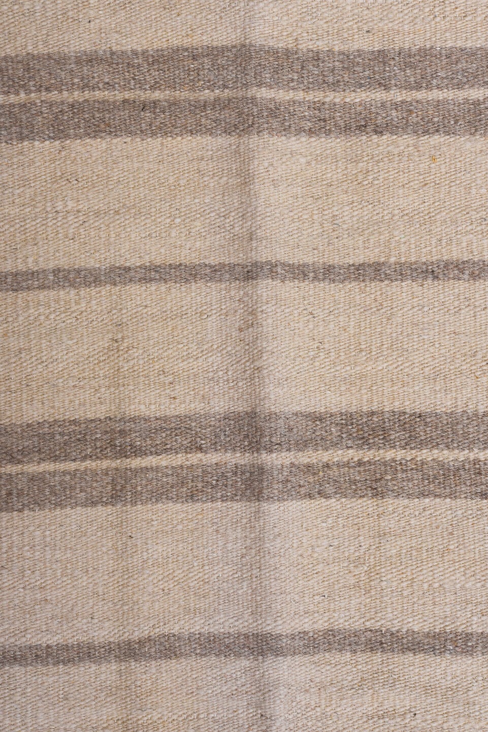 9' x 13' one-of-a-kind handmade vintage Kilim large size rug. Color palette: ivory, taupe, gray, cream, beige