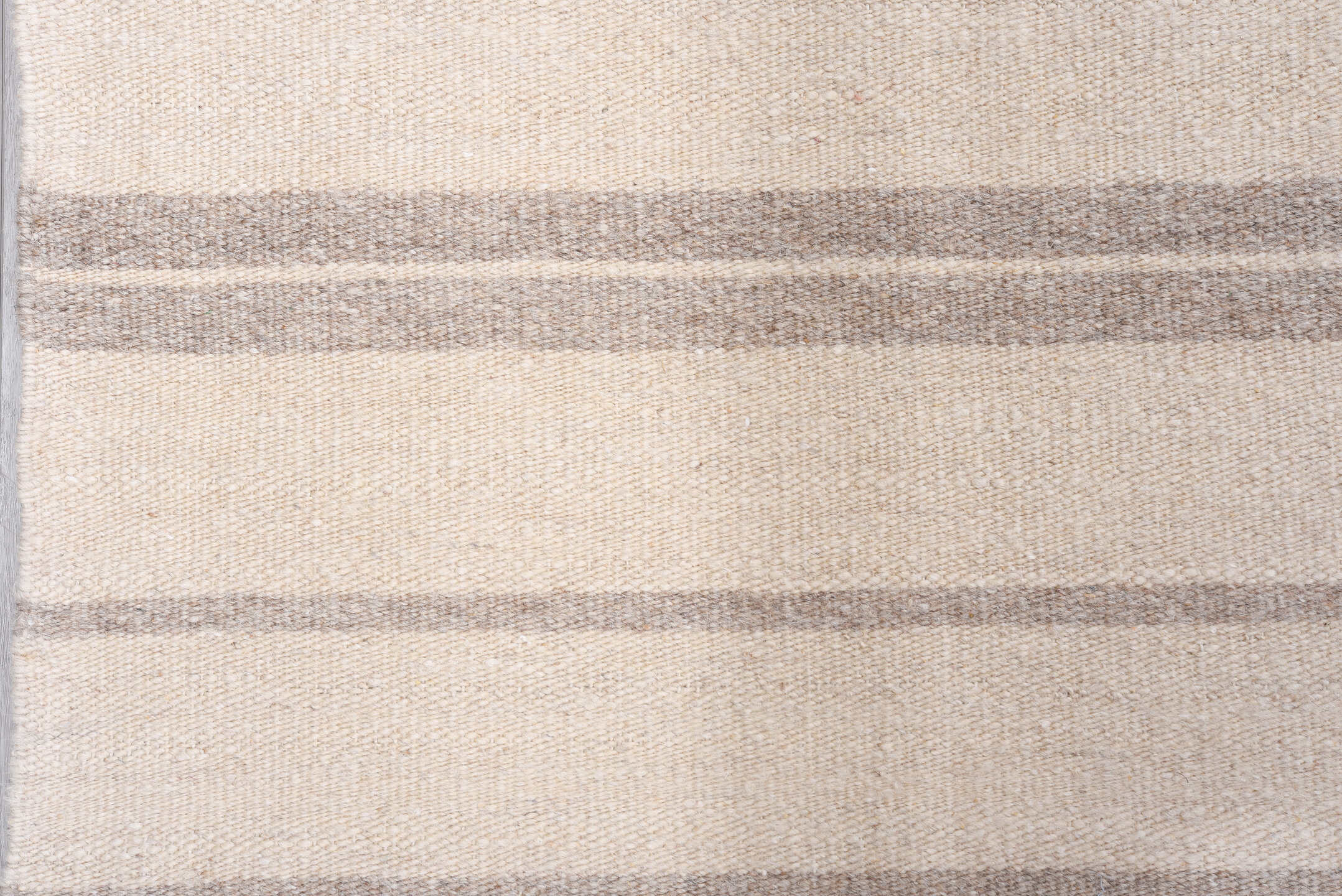 9' x 13' one-of-a-kind handmade vintage Kilim large size rug. Color palette: ivory, taupe, gray, cream, beige