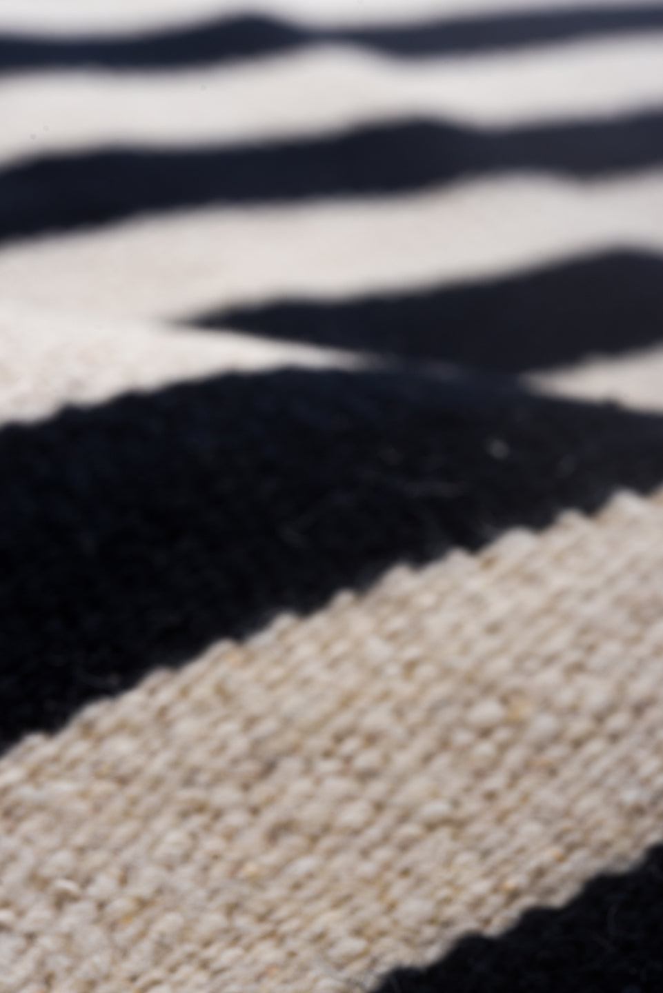 7' x 9' one-of-a-kind handmade vintage Kilim rug. Color palette: black, brown, gainsboro, gray, light gray, linen, off-white