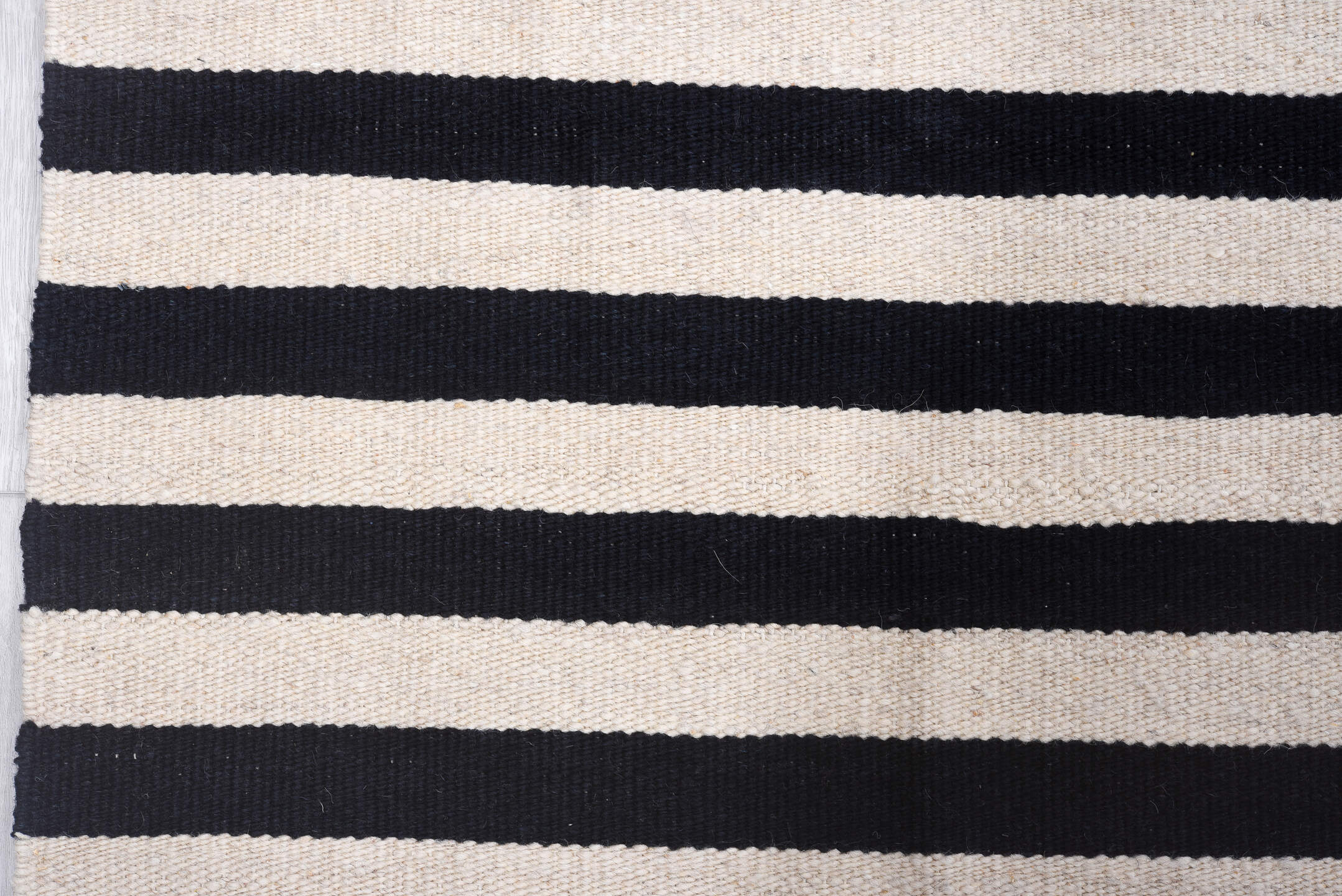 7' x 9' one-of-a-kind handmade vintage Kilim rug. Color palette: black, brown, gainsboro, gray, light gray, linen, off-white