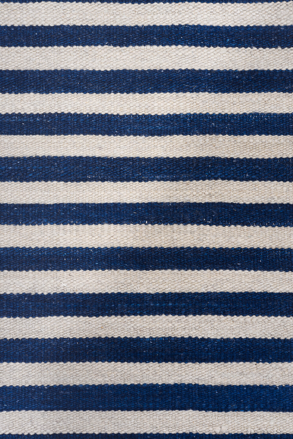 7' x 9' one-of-a-kind handmade vintage Kilim rug. Color palette: indigo, ivory, purple