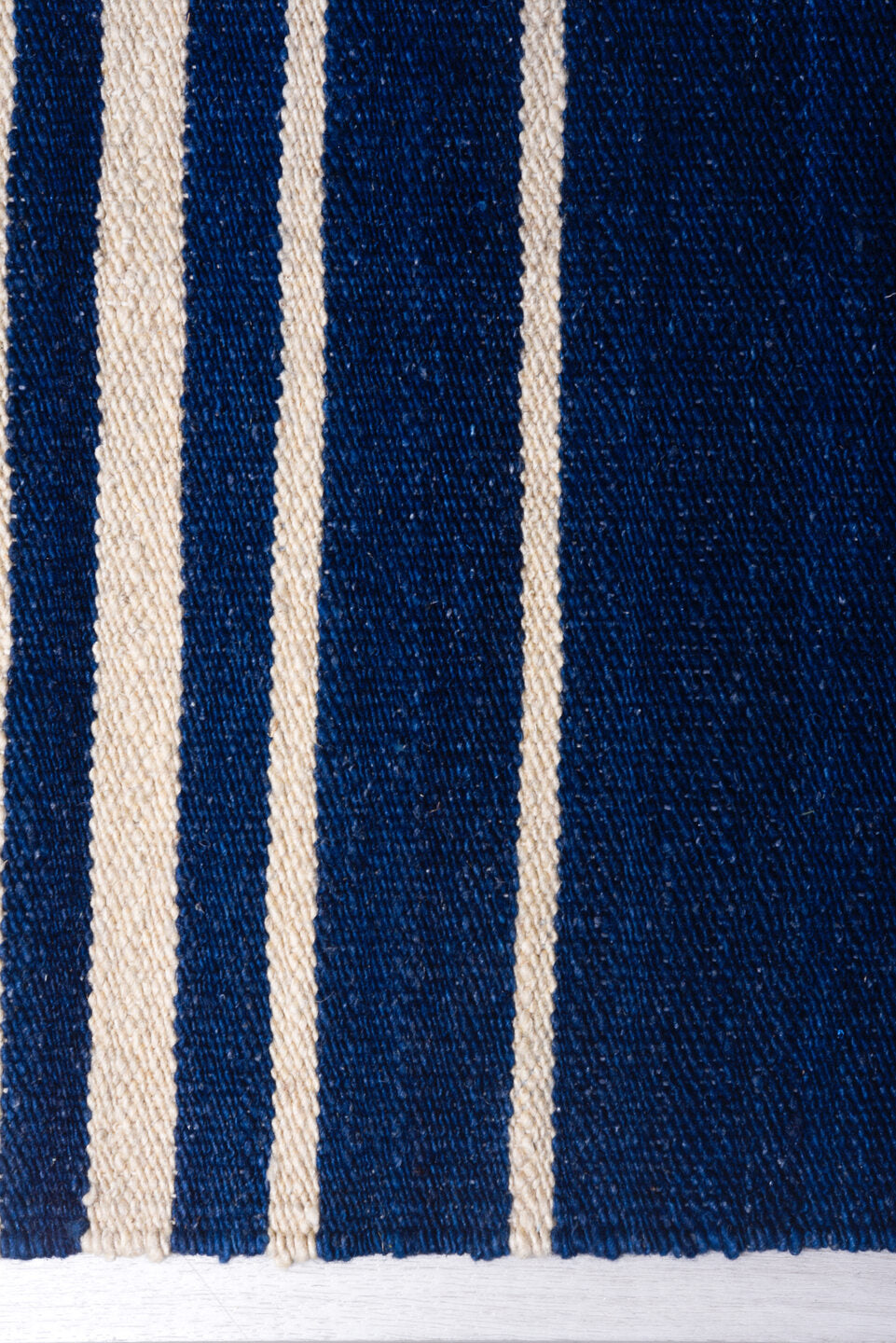 7' x 10' one-of-a-kind handmade vintage Kilim large size rug. Color palette: indigo, ivory, purple
