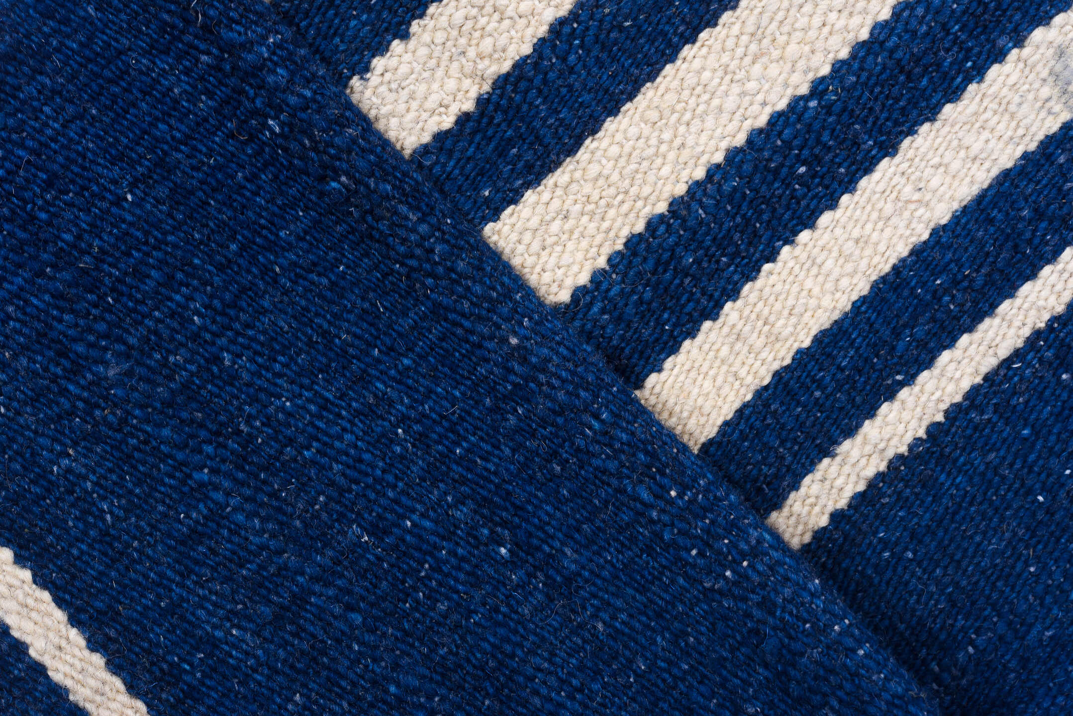 7' x 10' one-of-a-kind handmade vintage Kilim large size rug. Color palette: indigo, ivory, purple