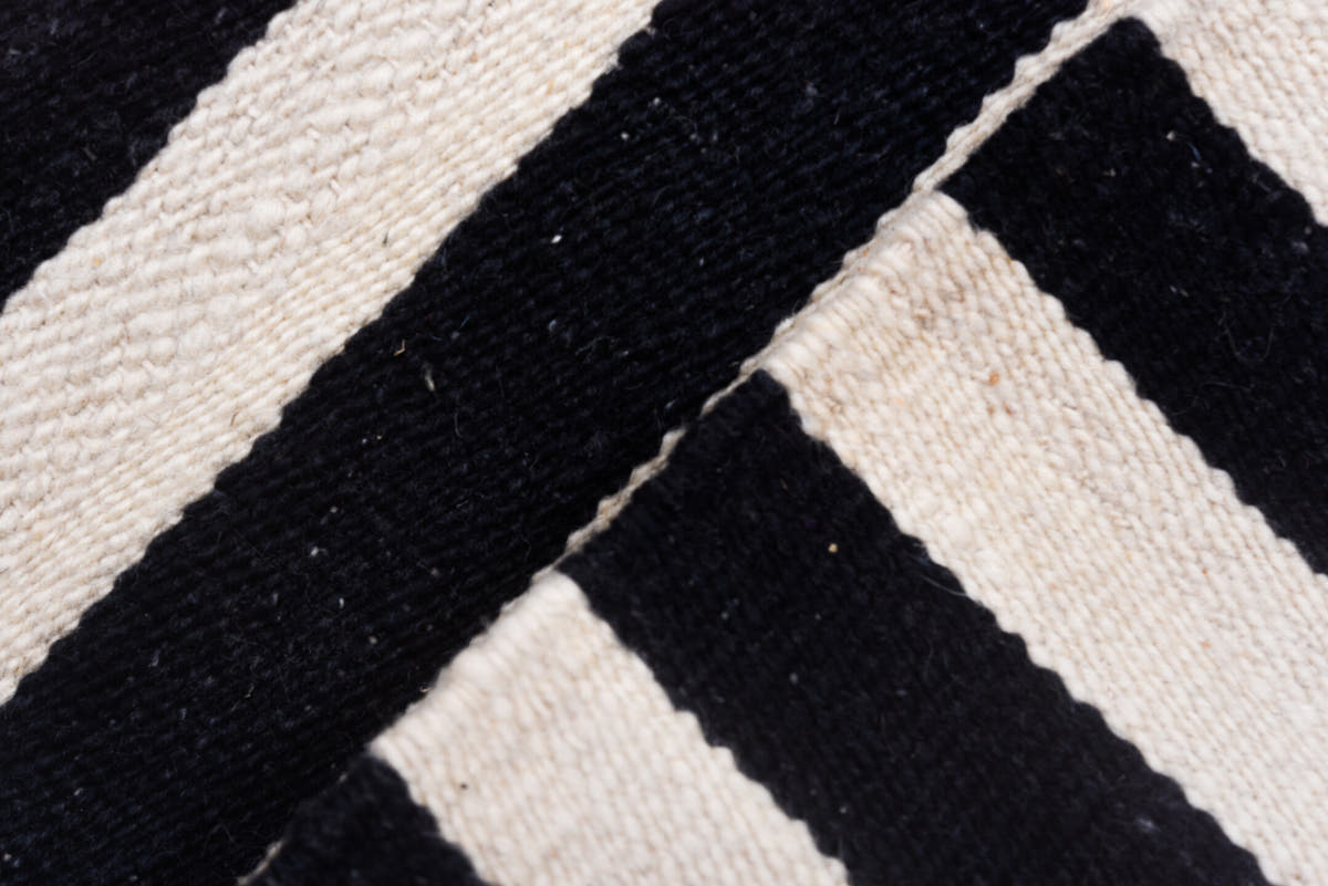 10' x 14' one-of-a-kind handmade vintage Kilim large size rug. Color palette: ivory, charcoal, gray, black