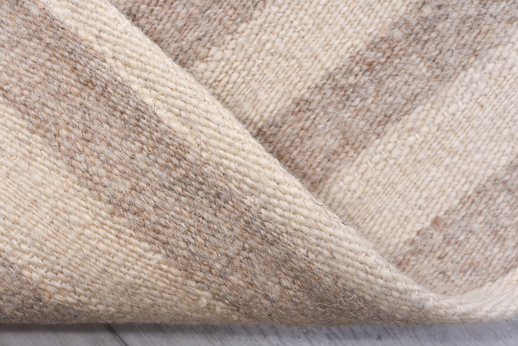 8' x 12' one-of-a-kind handmade vintage Kilim large size rug. Color palette: ivory, taupe, beige, light gray, gray