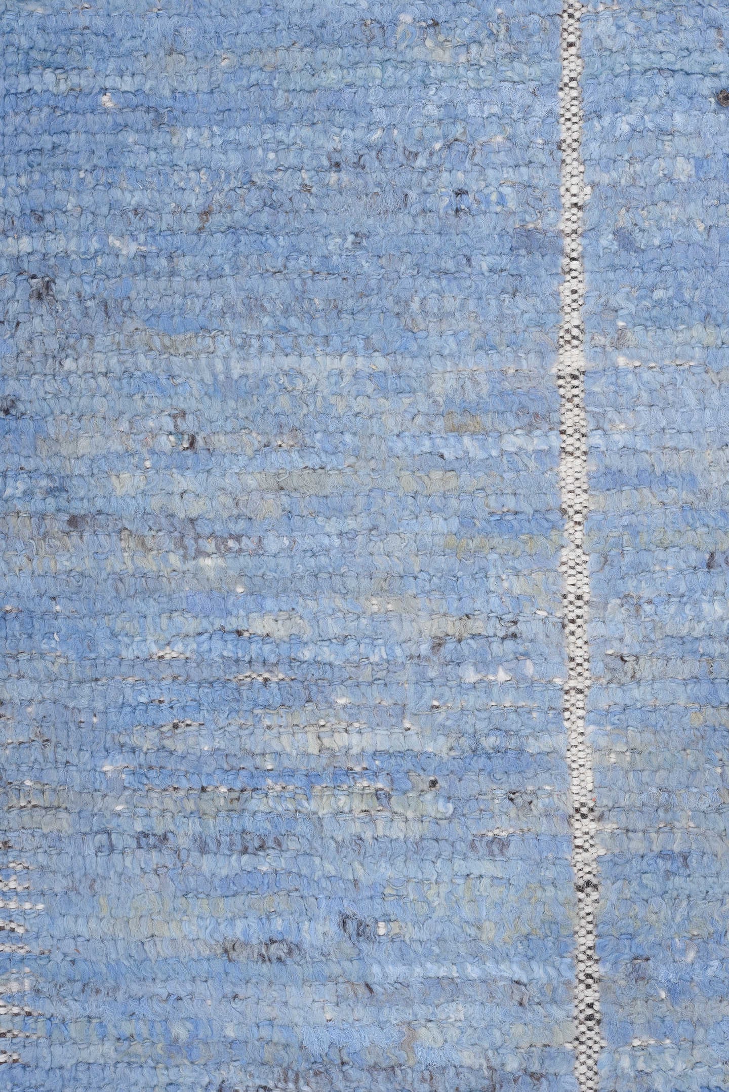 9' x 12' one-of-a-kind handmade vintage Tulu large size rug. Color palette: sky blue, ivory, cream, taupe, charcoal