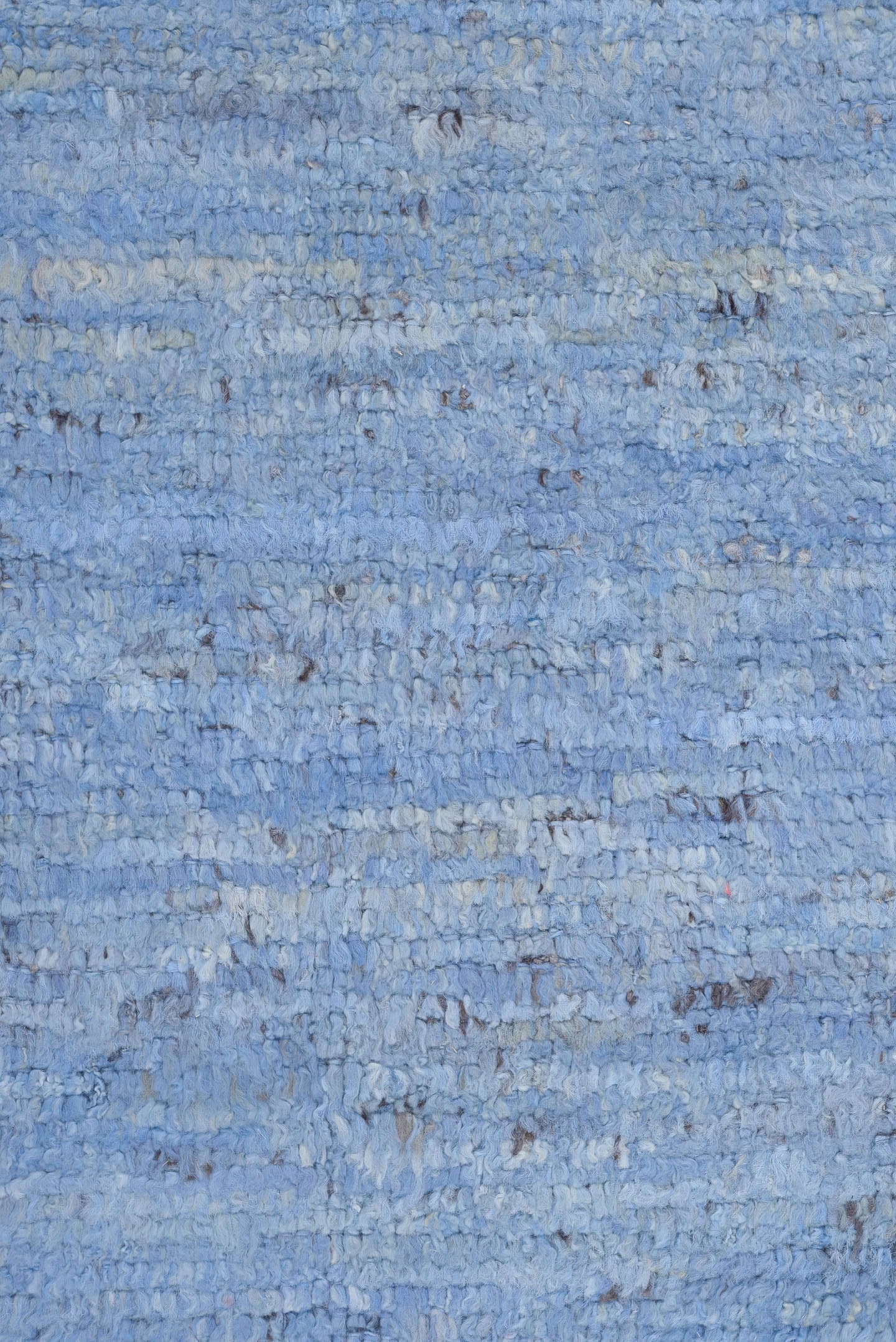 8' x 9' one-of-a-kind handmade vintage Tulu rug. Color palette: sky blue, taupe, ivory, slate, charcoal, light blue, beige