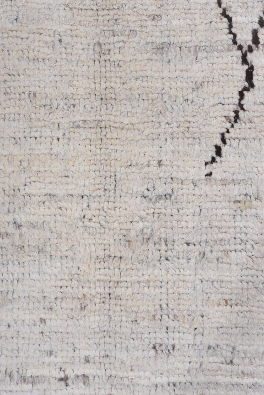 9' x 13' one-of-a-kind handmade vintage Tulu large size rug. Color palette: ivory, brown, taupe, charcoal, cream, beige