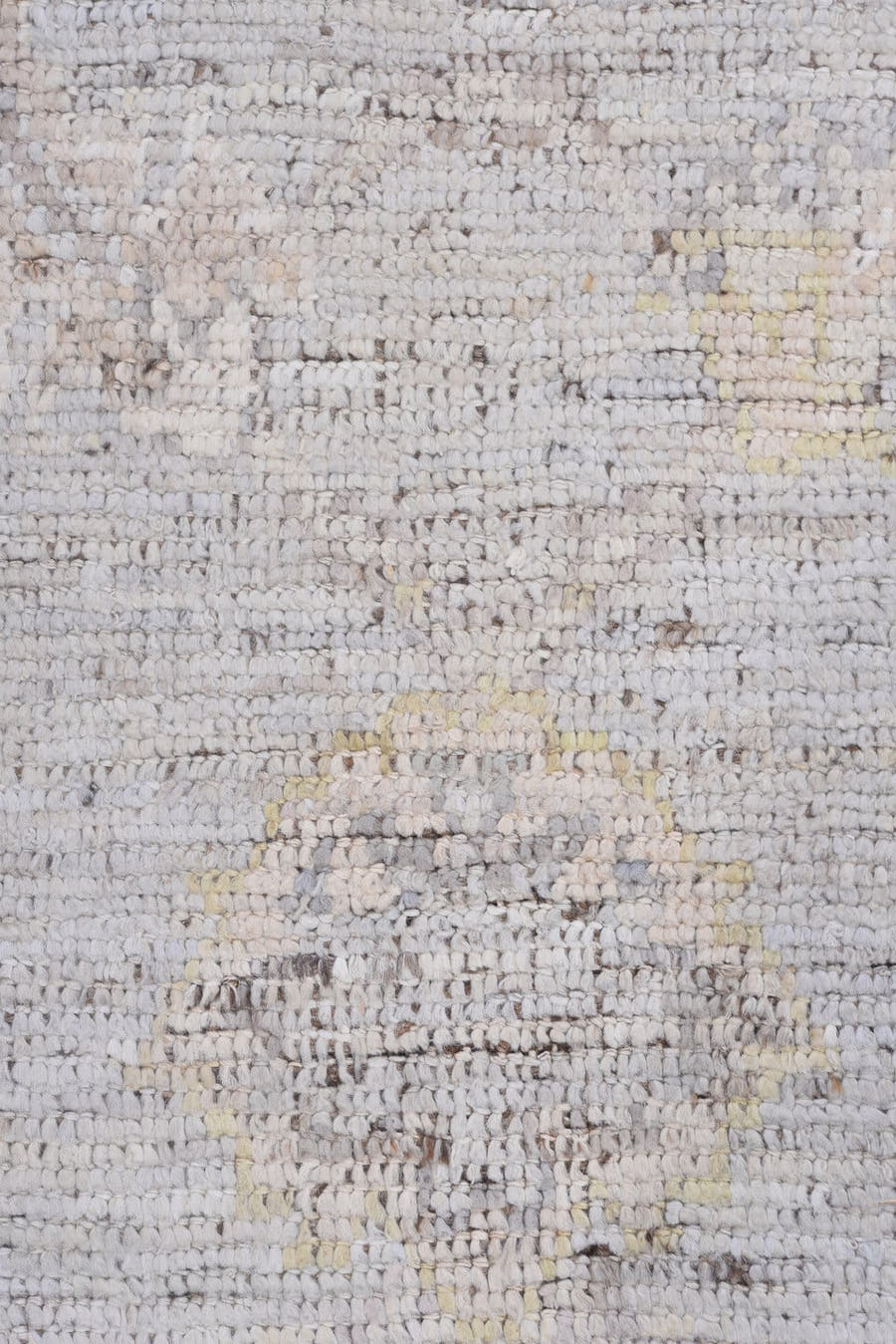 8' x 10' one-of-a-kind handmade vintage Tulu large size rug. Color palette: ivory, taupe, pale blue, cream, gold, beige