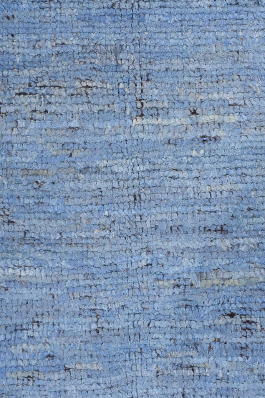 9' x 11' one-of-a-kind handmade vintage Tulu large size rug. Color palette: sky blue, brown, ivory, slate, light blue, gray