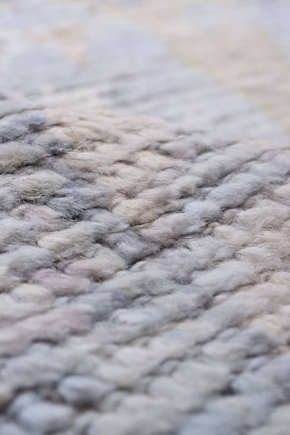 8' x 10' one-of-a-kind handmade vintage Tulu large size rug. Color palette: pale blue, ivory, taupe, muted gold, beige