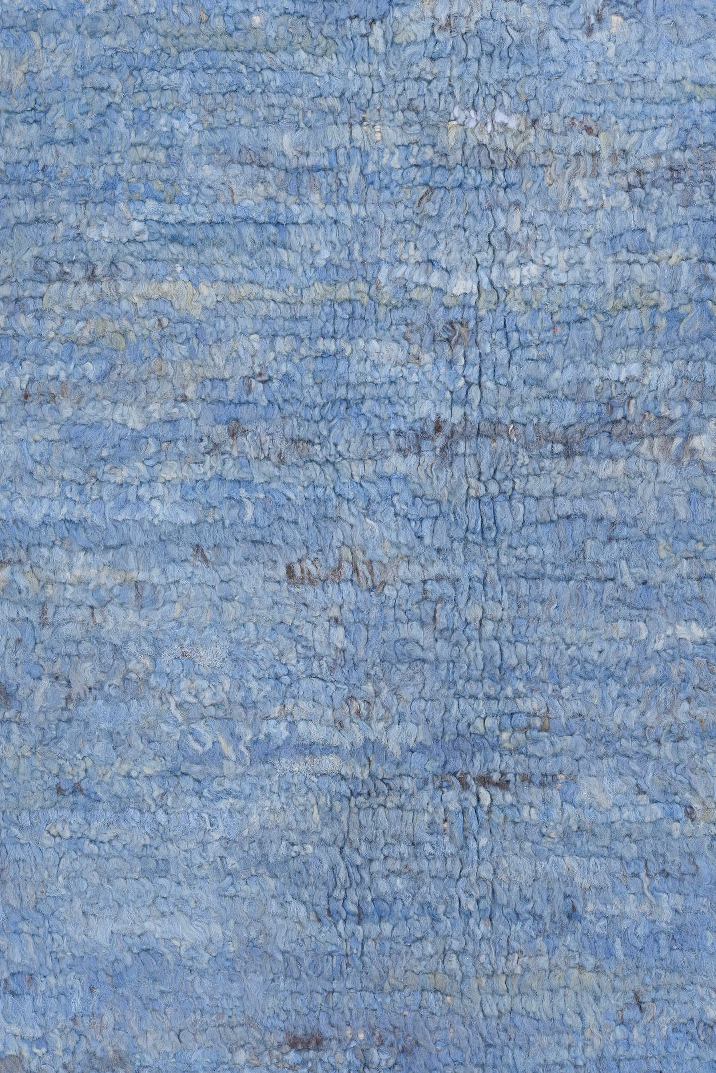 10' x 12' one-of-a-kind handmade vintage Tulu large size rug. Color palette: sky blue, ivory, slate, taupe, charcoal